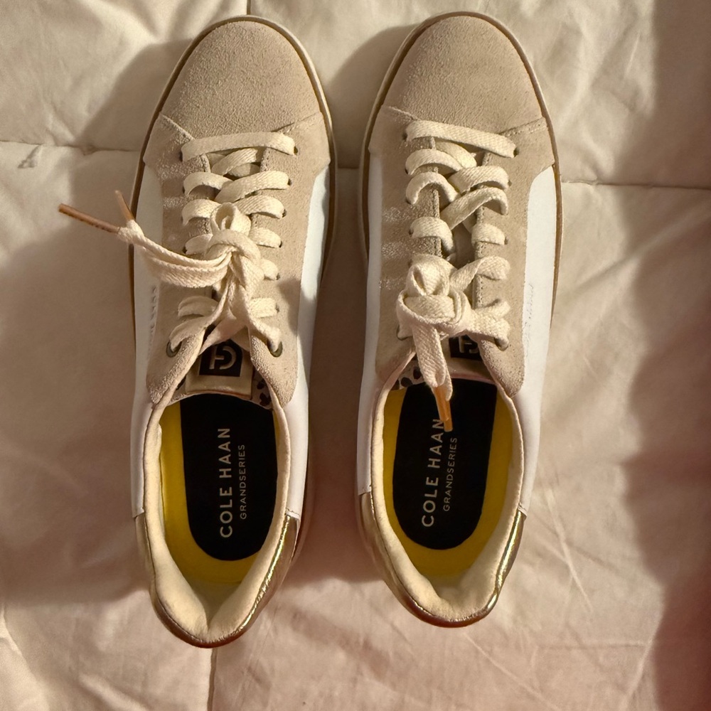 Cole Haan Women's Cream and Tan Sneakers